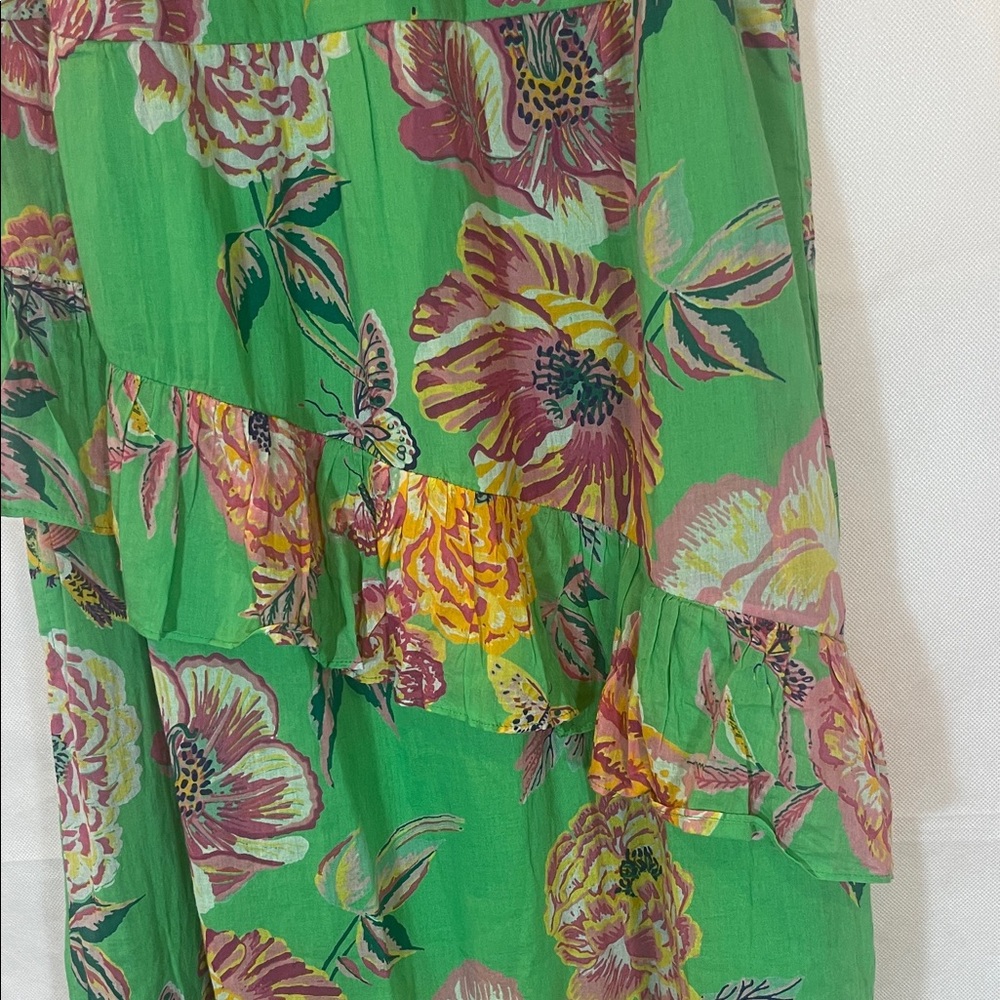 BANKANAN . NY . JAIPUR , Size LARGE , Green Floral Island Maxi Dress - Picture 5 of 17